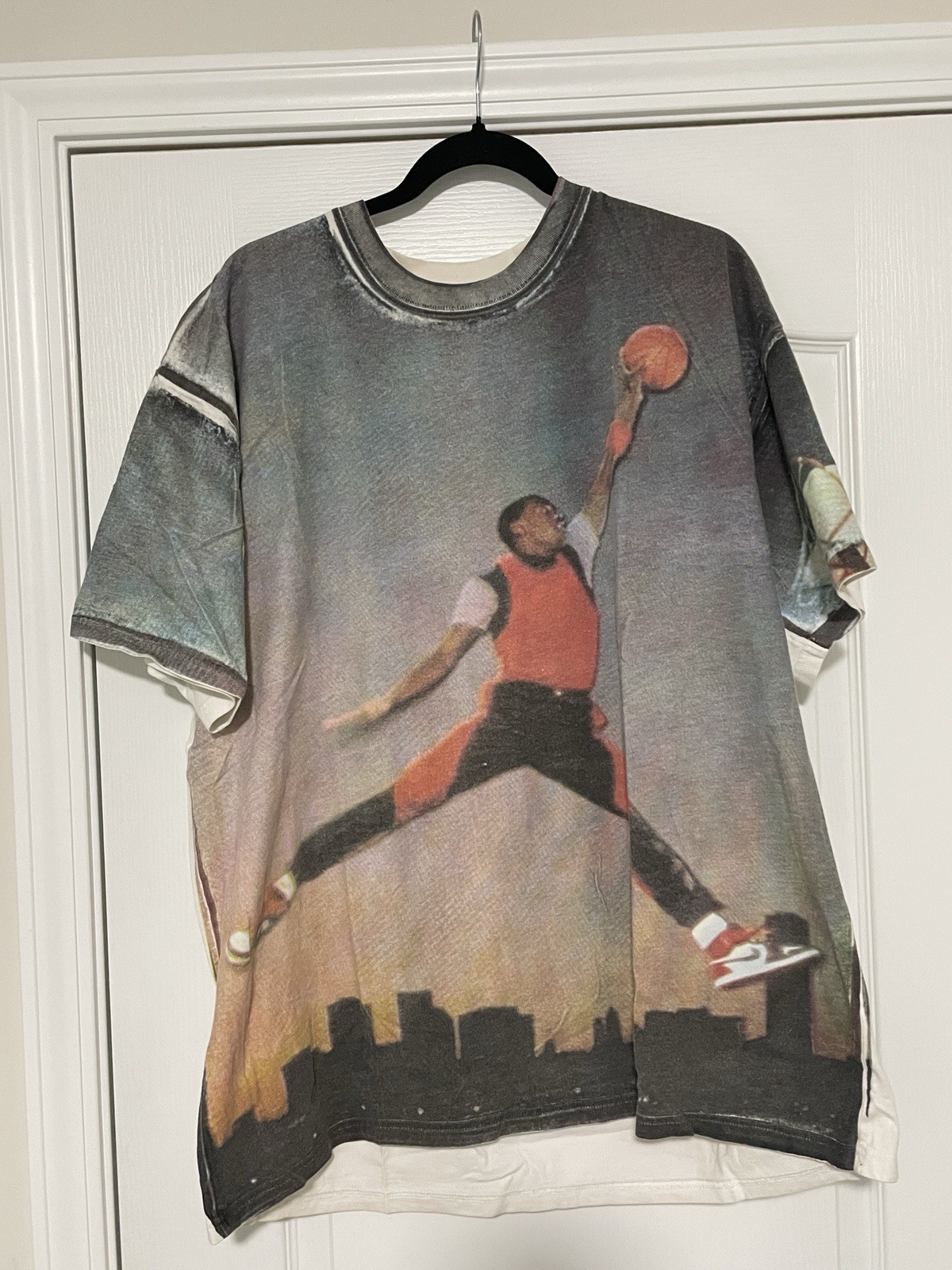 Vintage 2005 Nike Air Jordan 1 Skyline T-Shirt Bred Blacktoe XL 20th Anniversary gallery