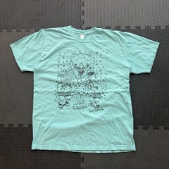 VTG 2000s Daniel Johnston “Good Versus Evil” Boxing Teal Graphic T shirt Sz XL