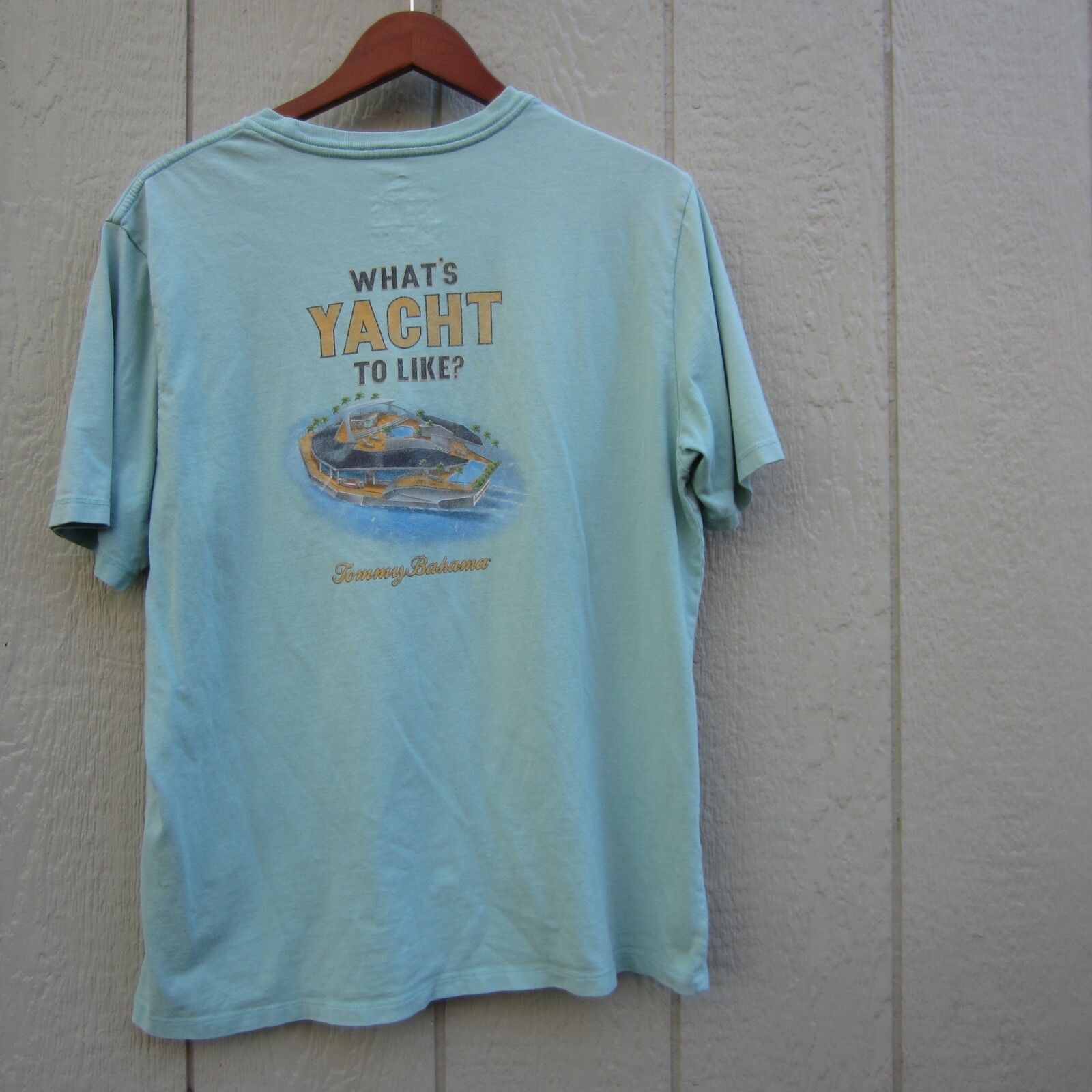 Tommy Bahama Shirts Mens L Green UPS 50 Relax Whats Yacht To Like Graphic Hiking gallery