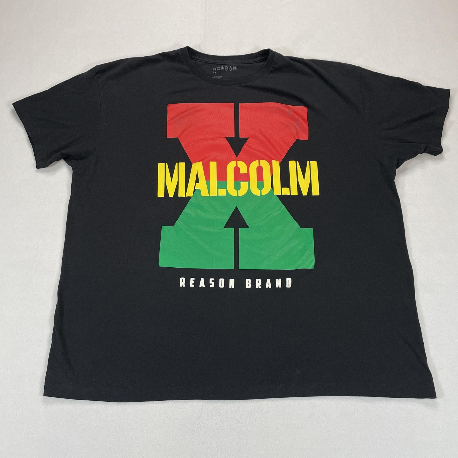 Reason Malcolm X Shirt Mens 4XL Black Pan African Graphic Tee Tagless Cotton