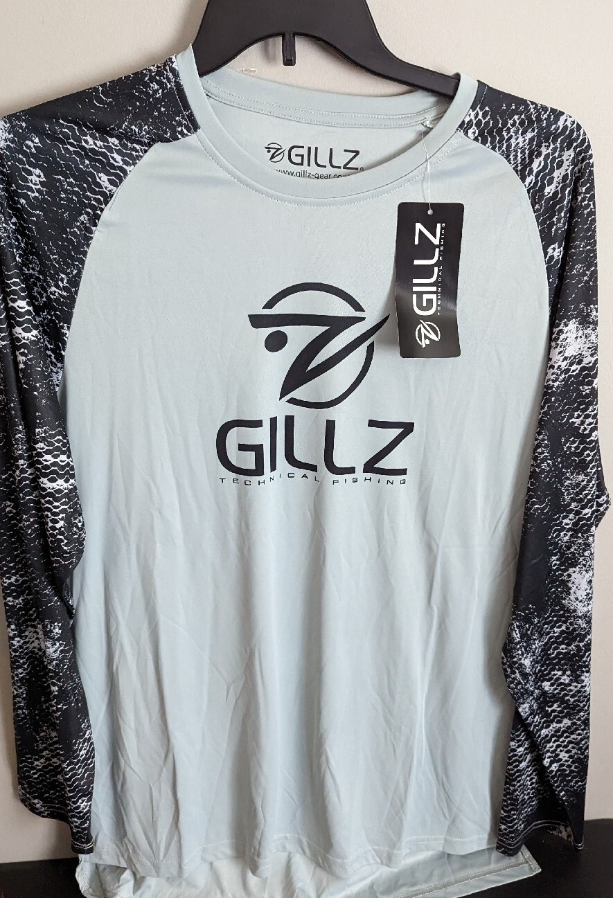 Gillz Men’s LS UV Tournament Series “High Rise Gray” L/S Shirt Size 2XL NWT