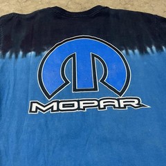 Mopar Men’s M Cotton Blue/Black Logo Graphic Print Crew Neck Short Sleeve Tee