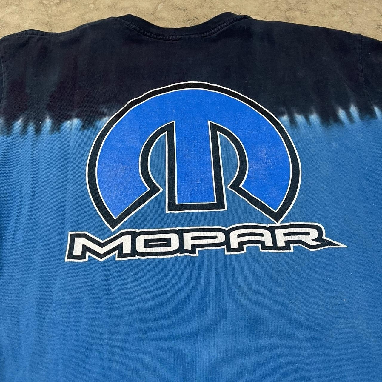 Mopar Men's M Cotton Blue/Black Logo Graphic Print Crew Neck Short Sleeve Tee gallery
