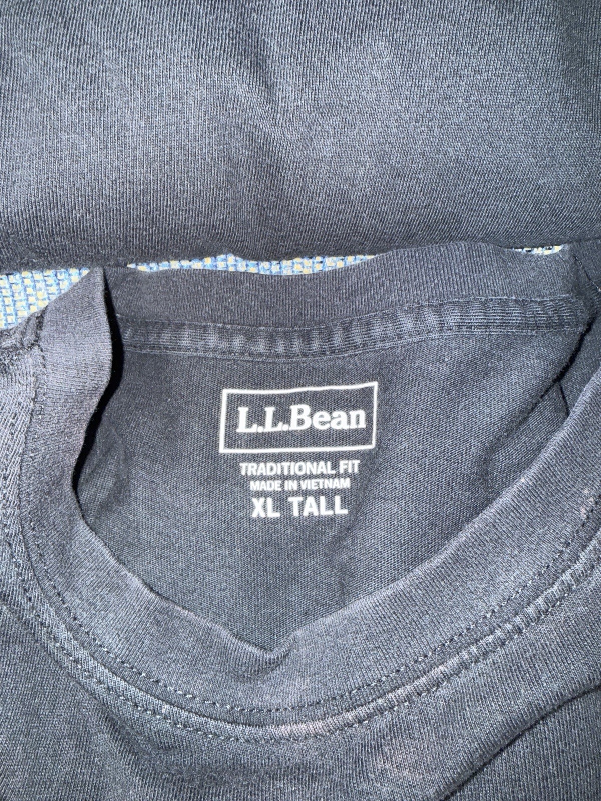 LL Bean pocket t shirt Mens XLT Worn Stains Work Shirts Black navy Lot Of 6 gallery