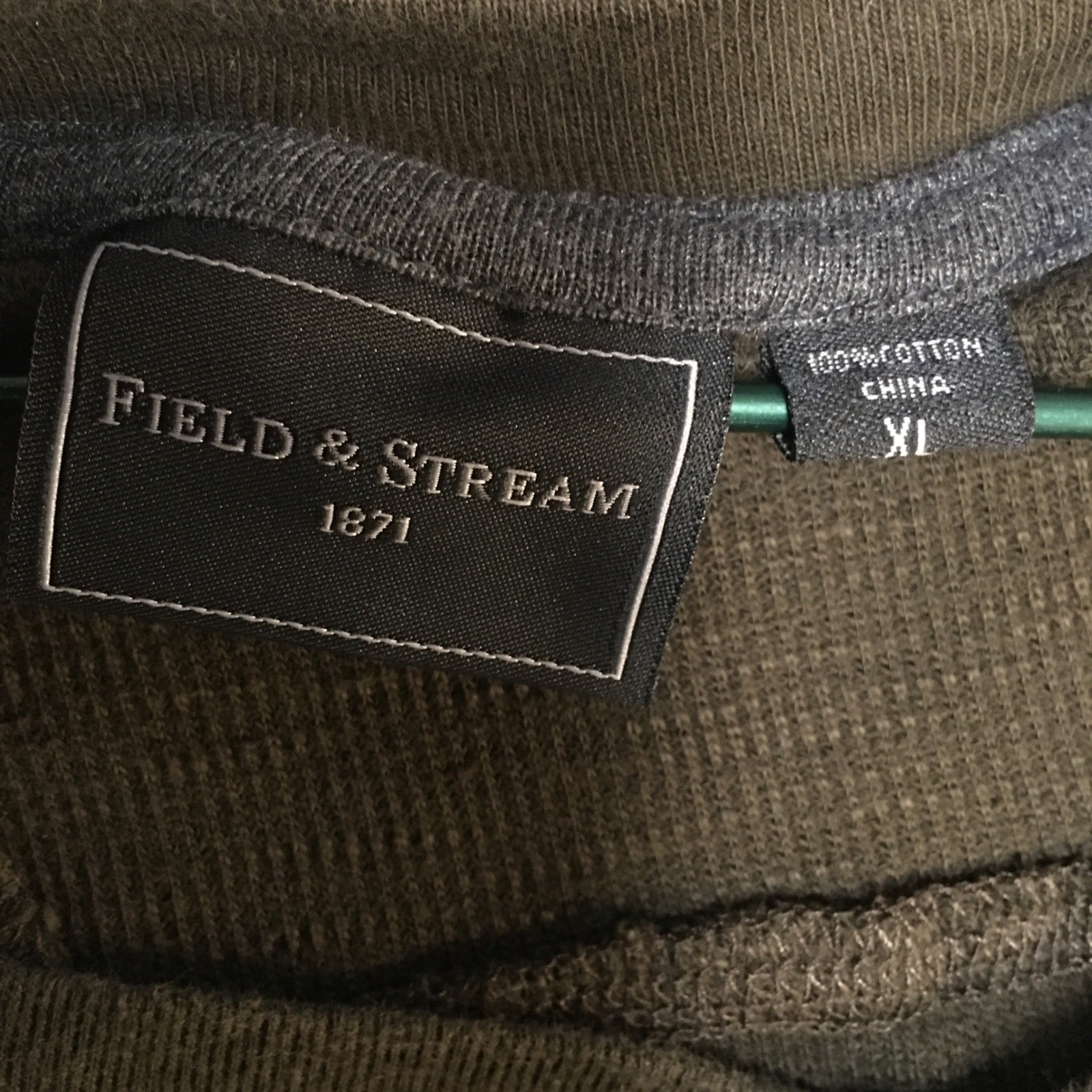 Field & Stream Henley Thermal Shirt Men XL Green Long Sleeve Waffle Knit Outdoor gallery