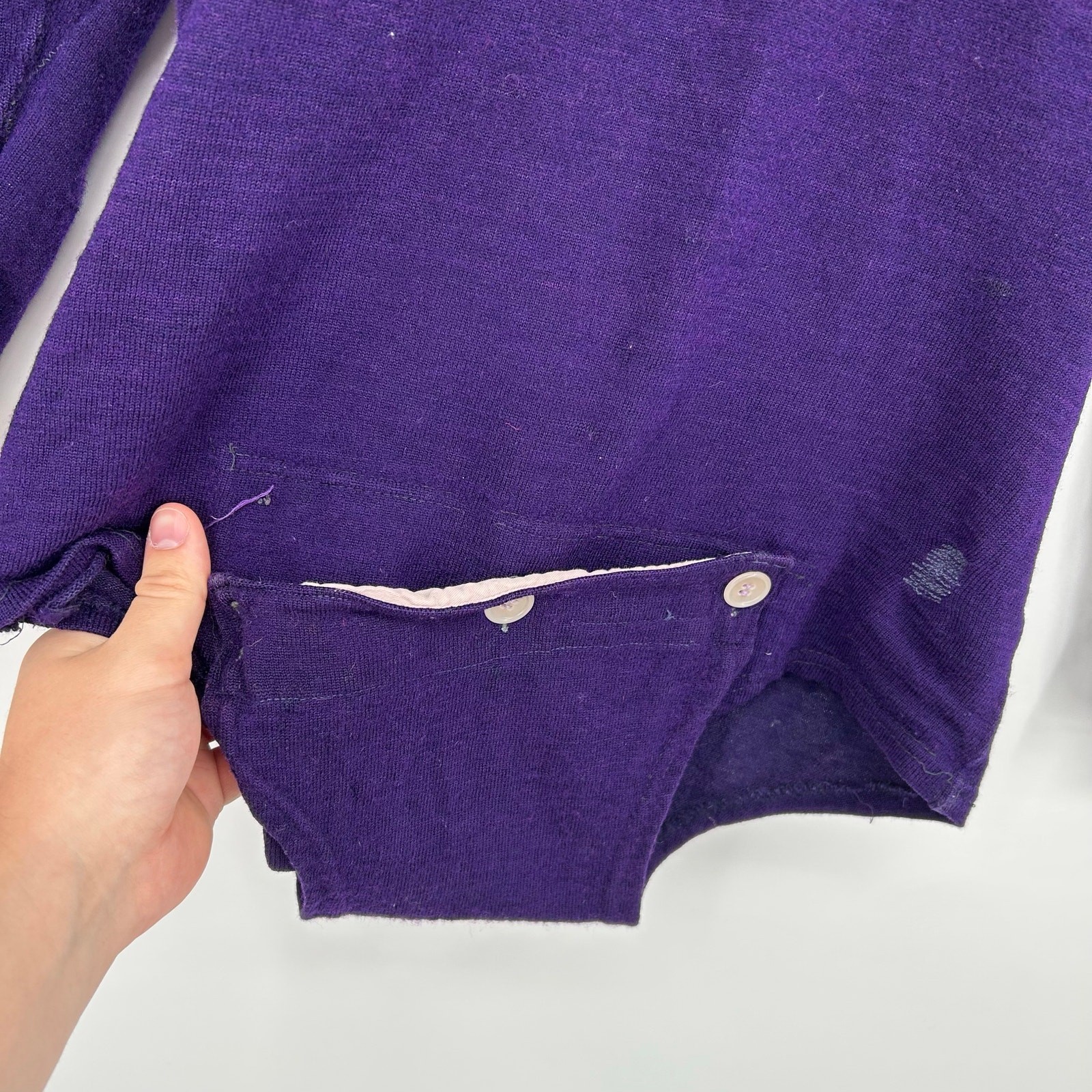 VTG 20s 30s Purple O'Shea Knitting Mills Wool Button Crotch Football Jersey 42 gallery