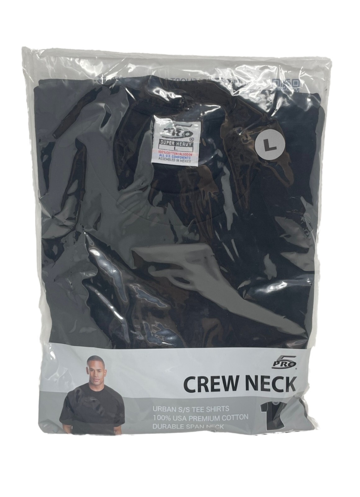 Pro5 Heavy Duty Crew Neck Men's T Shirt Short Sleeve Black 100% Cotton M-XXL gallery