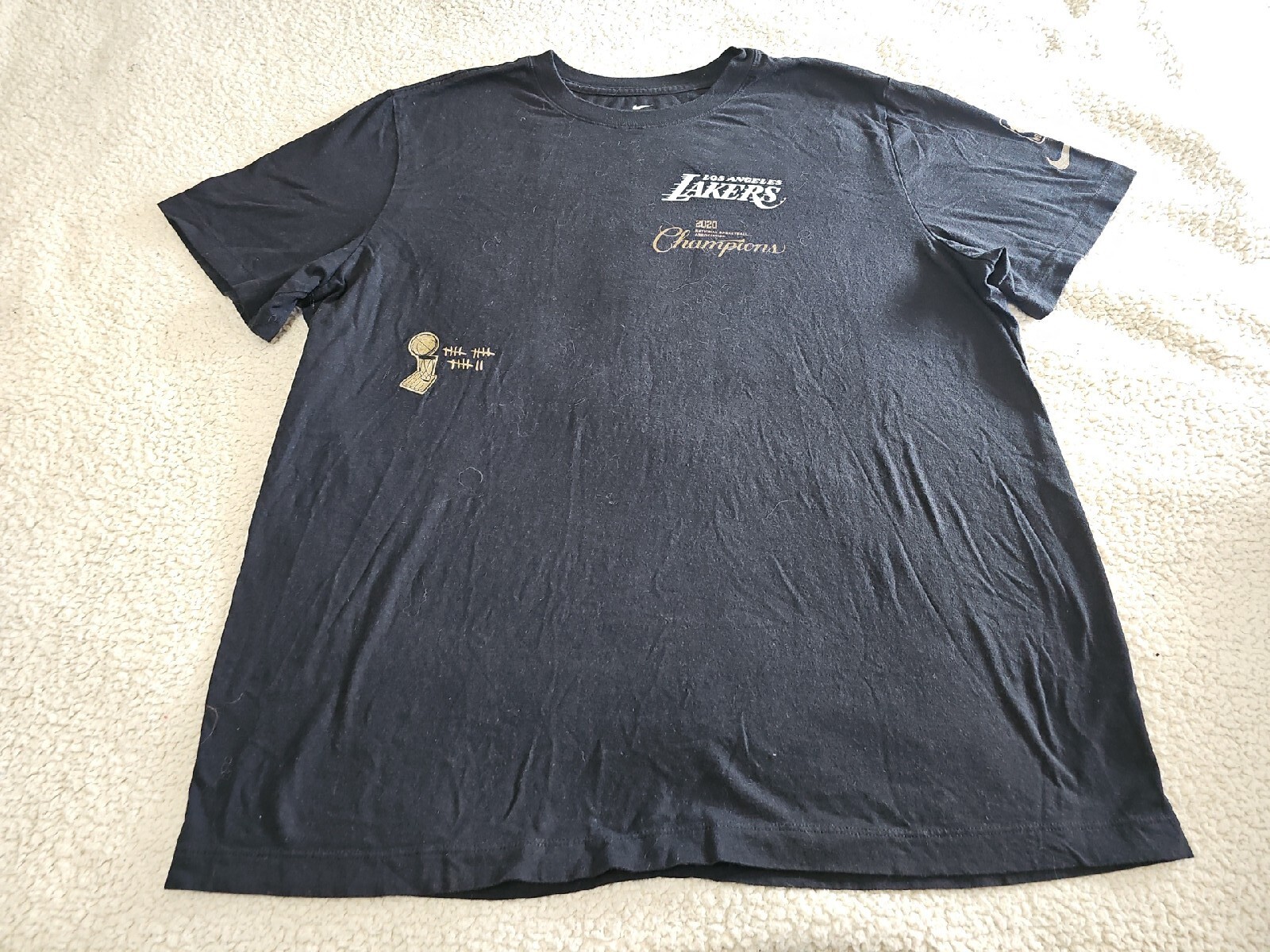 Los Angeles Lakers Nike 2020 NBA Finals Champions Celebration TShirt SZ XL gallery