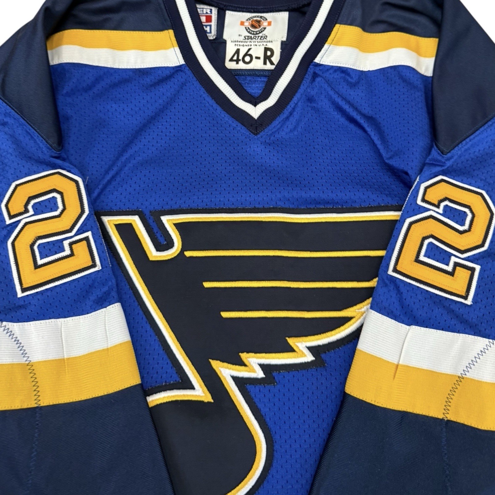 Vintage St Louis Blues Craig Conroy Starter Jersey Center Ice Fight Strap 1998 gallery