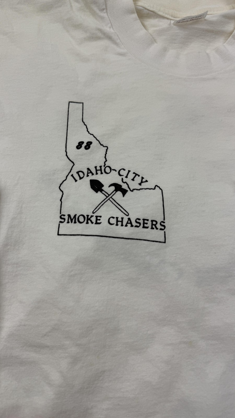 Vintage Idaho City Smoke Chasers Shirt Mens Large White Fire Tee Stedman USA gallery
