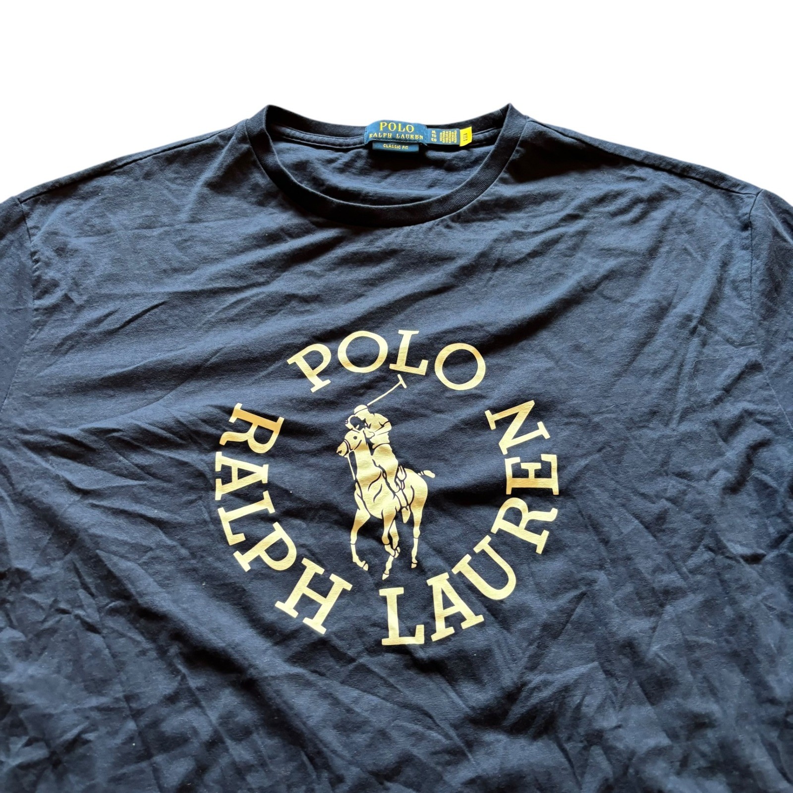 Polo Ralph Lauren Mens XL Classic Fit Navy Blue Big Pony Graphic T-Shirt Cotton gallery