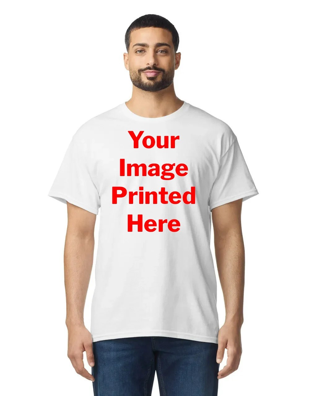 Customize Personalize Gildan G5000 Heavy Cotton White T Shirt S-XL DTG Printed gallery