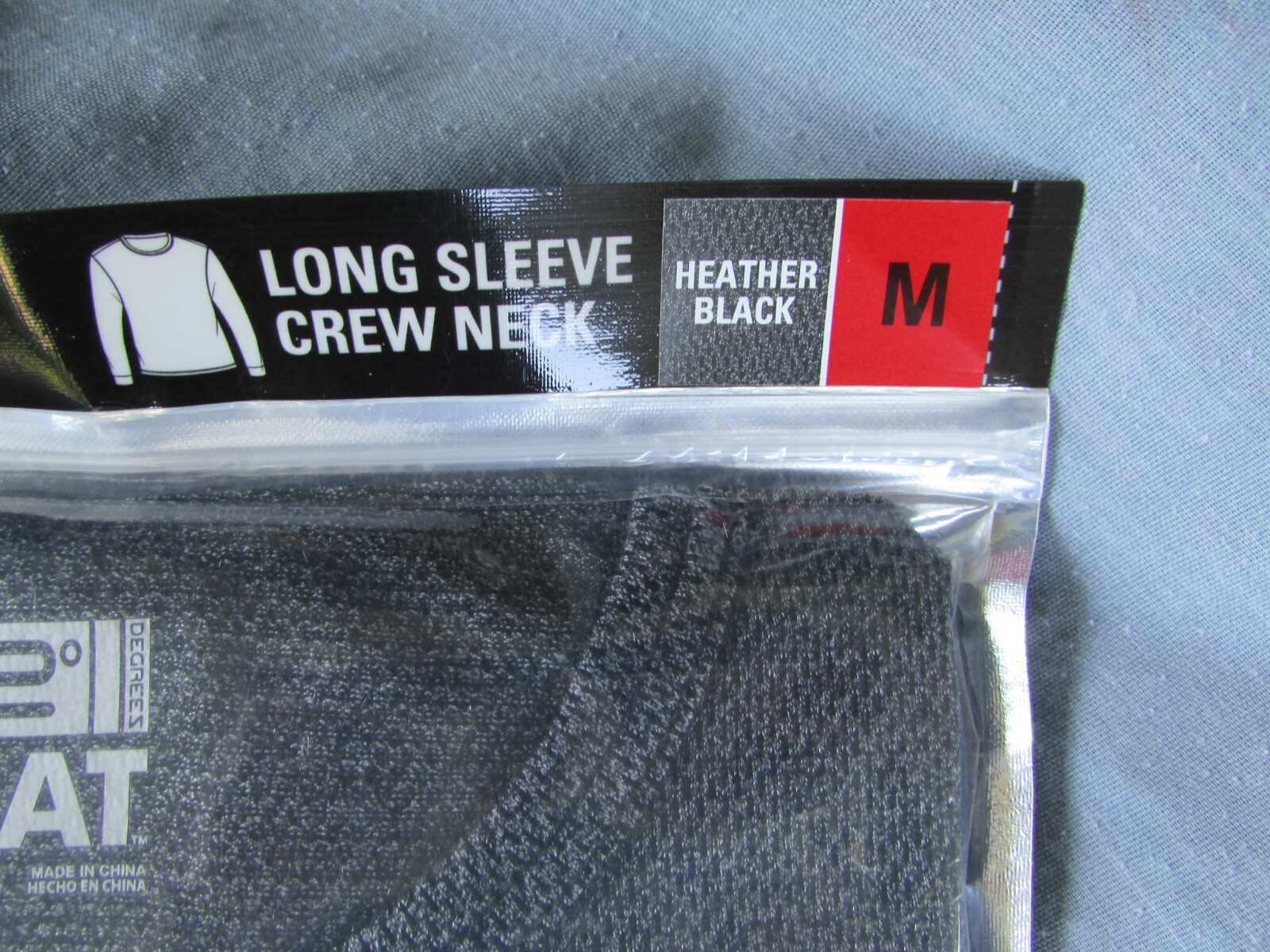 32 DEGREES HEAT Mesh Crew Neck SHIRT LS Heather Black size Medium gallery
