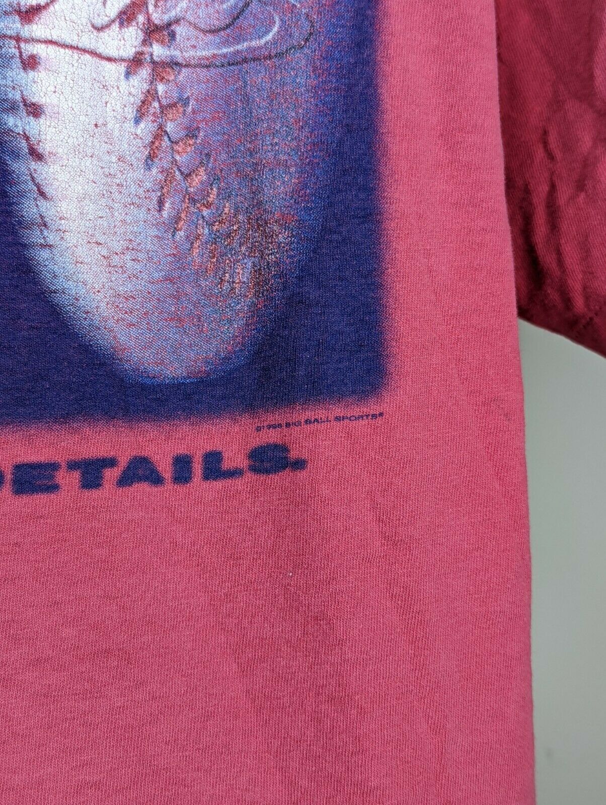 Big Ball Sports Baseball Vintage 90s Tshirt Red Size XL Made In USA gallery