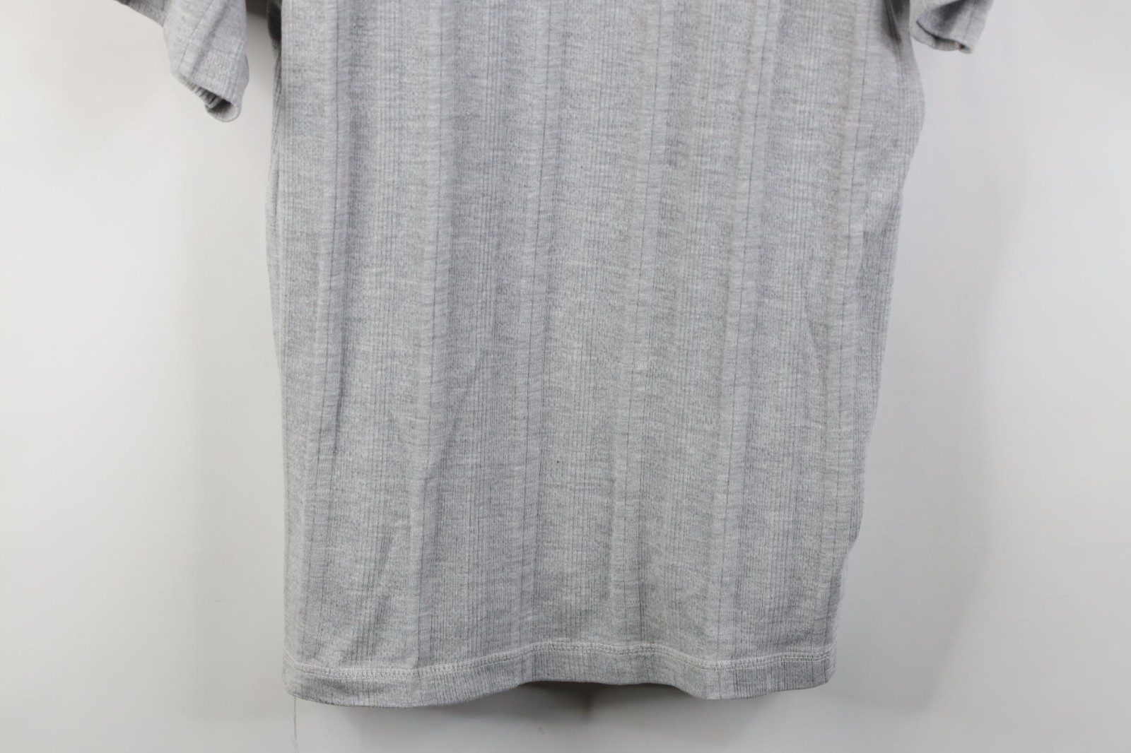 Vintage 90s Streetwear Mens Medium Blank Striped Ribbed Knit Henley T-Shirt Gray gallery