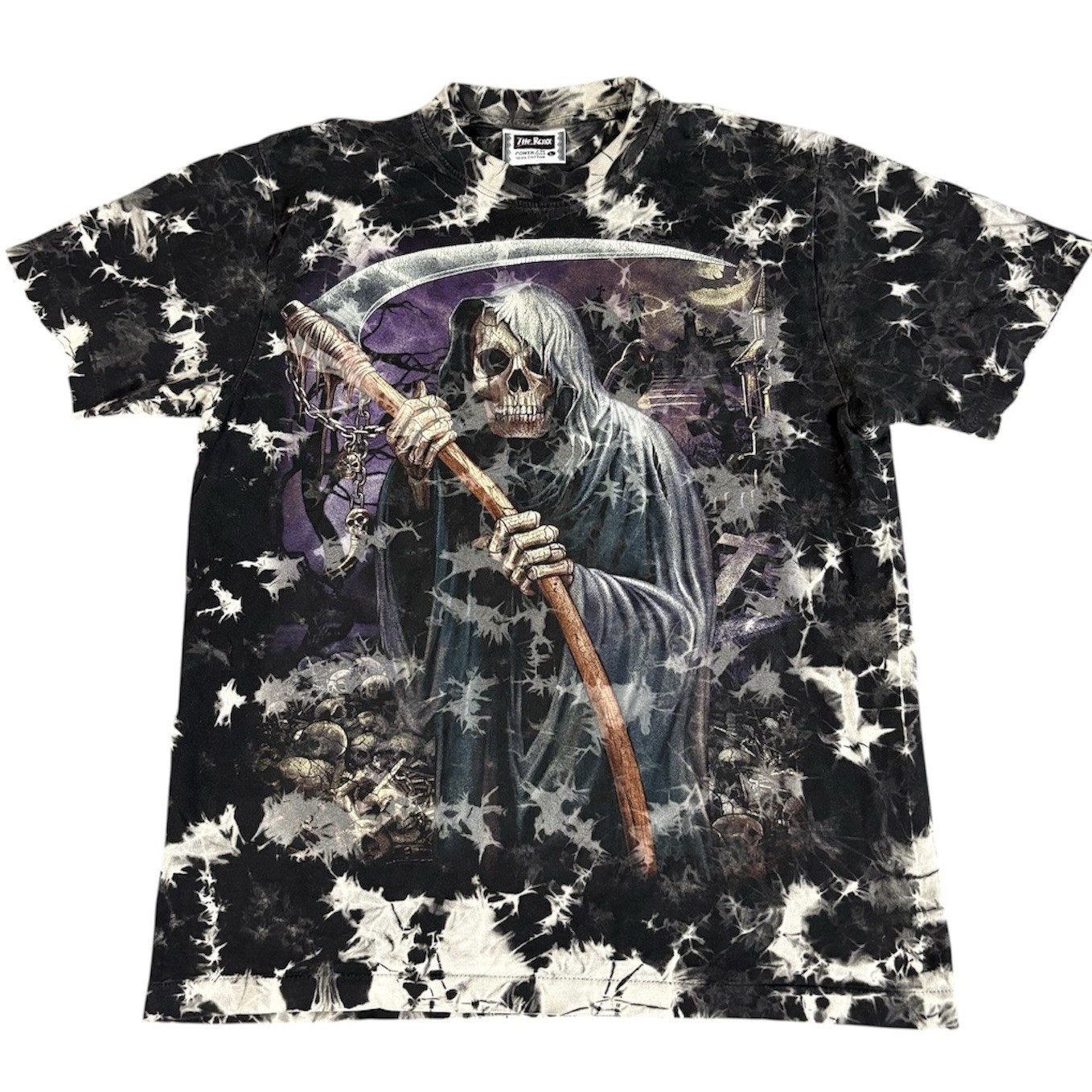 Vintage 90’s The Roxx Grim Reaper Scythe Tie Dye T-Shirt Single Stitch Large