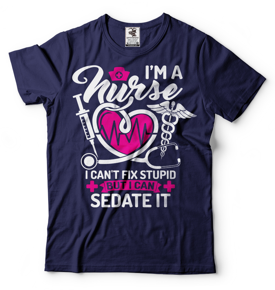 Nurse T-shirt Funny Nursing Tee Shirt Fix Stupid Funny Shirt Gift for Wife Tee gallery