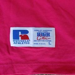 Vintage Russell Athletic Rose Pink Blank 100% Combed Cotton Pocket Shirt Large