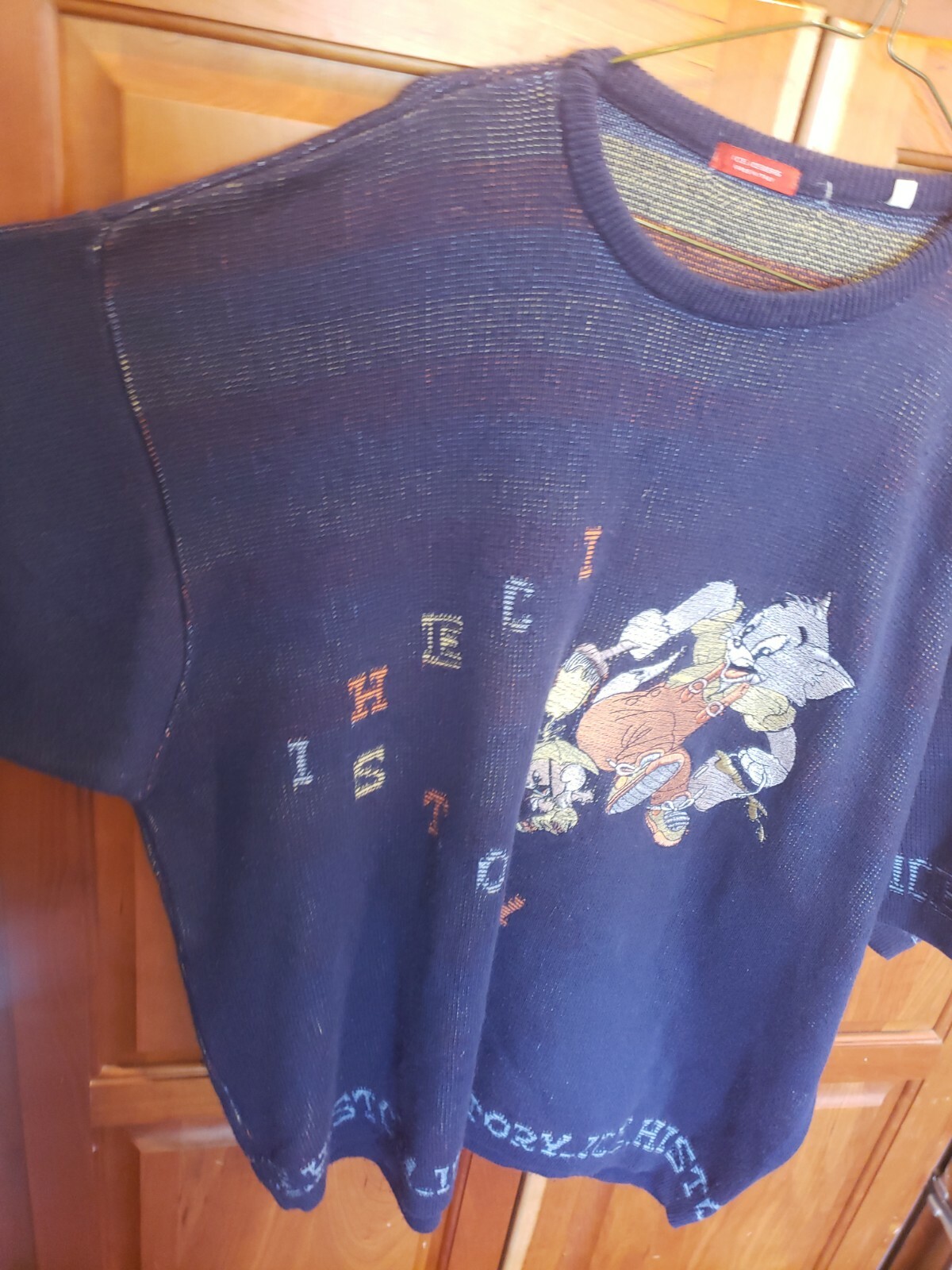 Vtg Iceberg History Tom and Jerry Cartoon SS Sweater Shirt Italy Size Large gallery