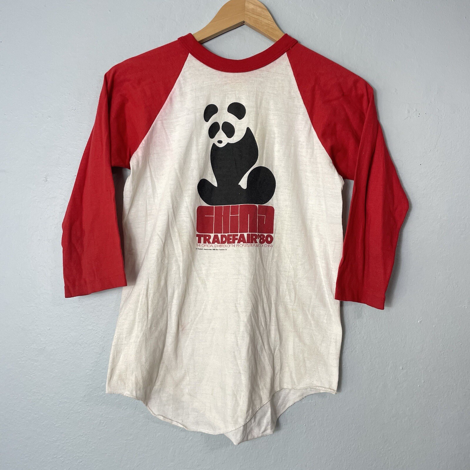 Vintage Peoples Republic Of China 1980 Trade fair Expo T-Shirt Small Panda CCP gallery