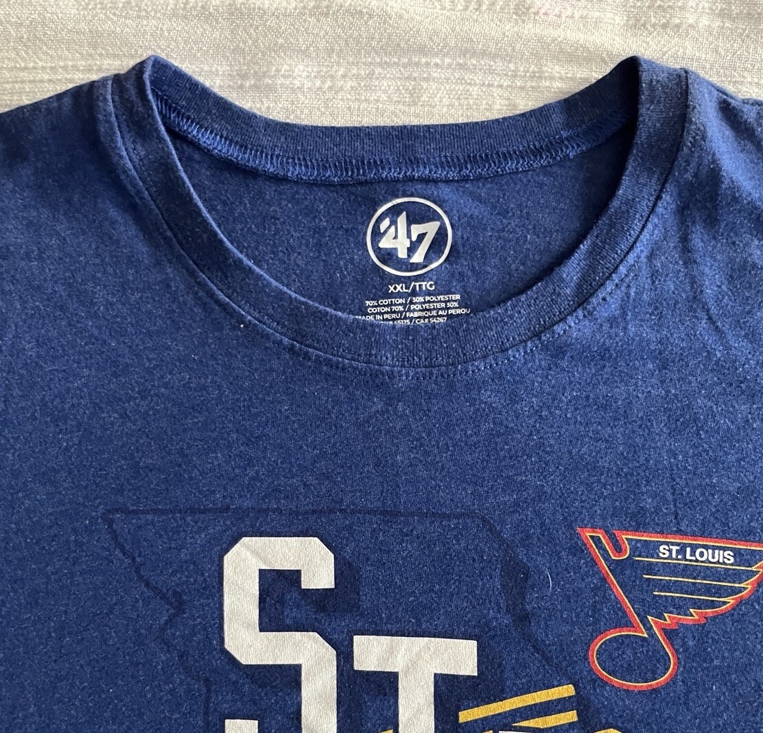 47 St Louis Blues Blue Retro Striped State Hockey Unisex T Shirt 2XL (23x29) gallery