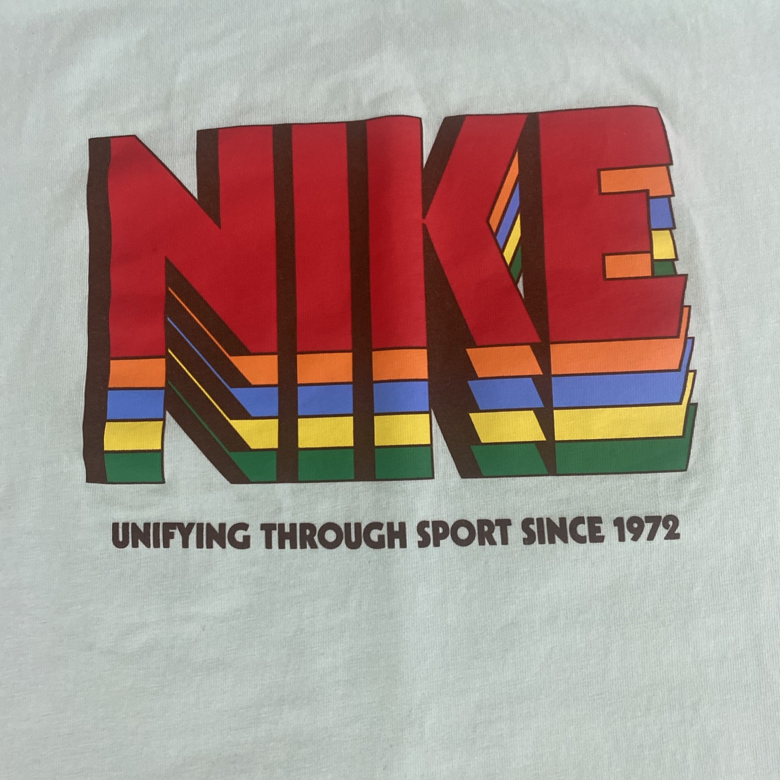 NIKE Unifying Through Sport Since 1972 Retro Logo , Mint Green LG Long Sleeve gallery