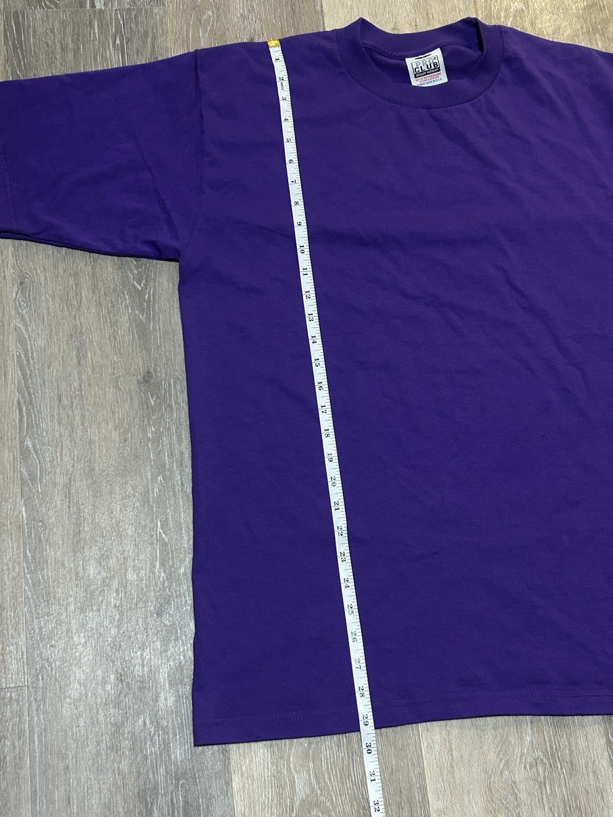 2-Pack of Mens Pro Club T-Shirts Size Large Purple and Blue Crew Neck Cotton Tee gallery