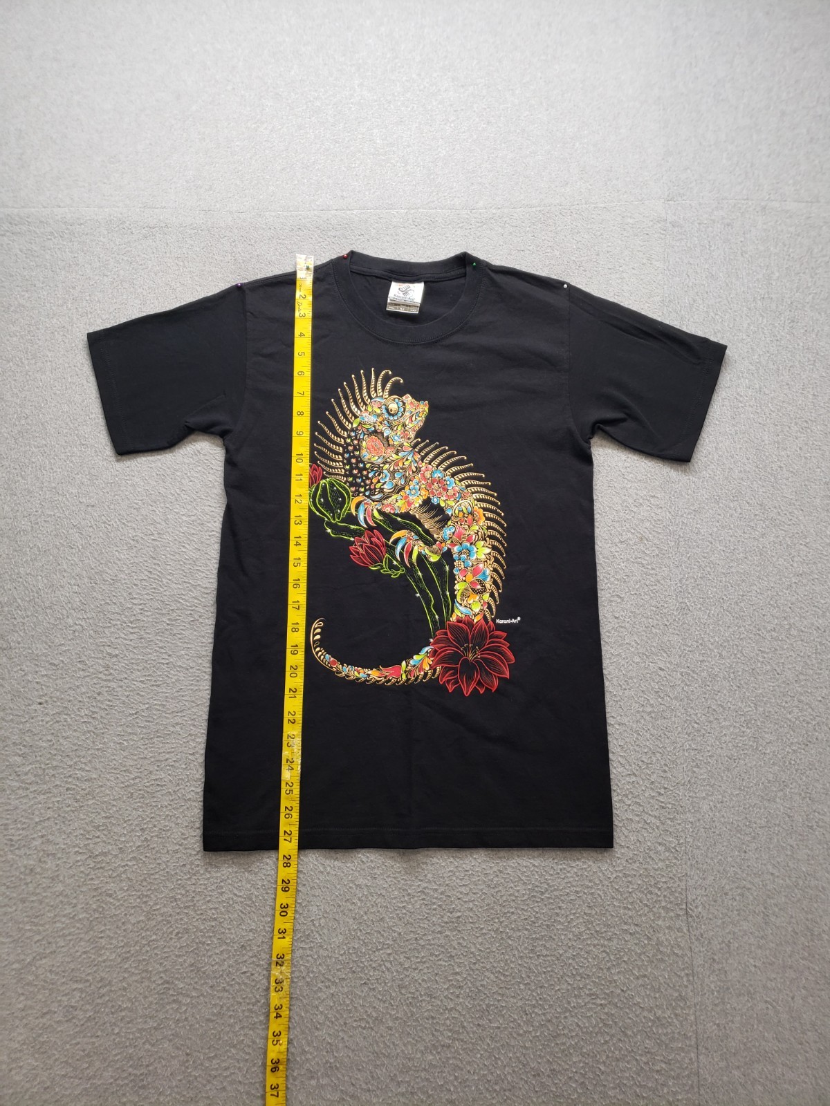 Karani Art Men T Shirt S Black Graphic Print Crew Neck Short Sleeve Comfort Wear gallery