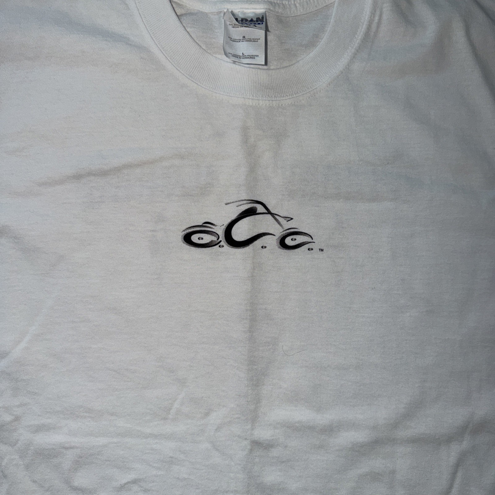 Vintage Y2K OCC Orange County Choppers Sword Mens White Shirt L READ Singed? gallery