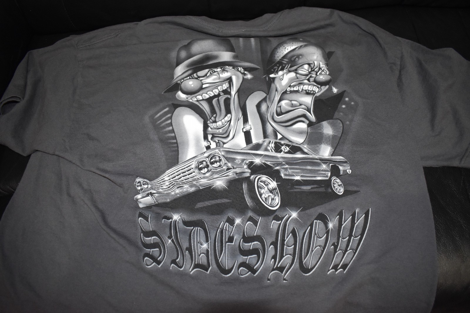 Vintage Rollin Hard Lowrider Side Show Clowns T shirt. VHTF NEW NEVER WORN ODM gallery
