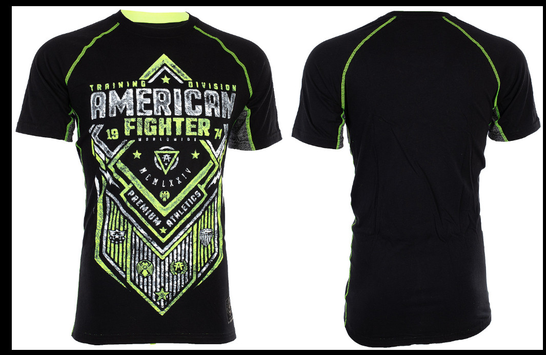 AMERICAN FIGHTER Black Neon Yellow VALDOSTA Athletic Graphic T-shirt NWT gallery