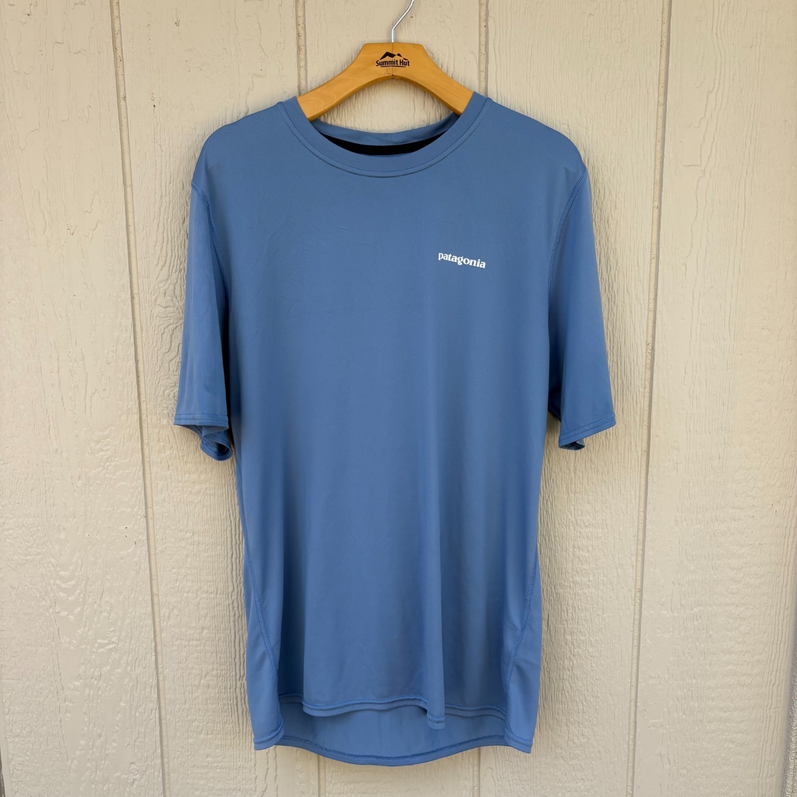 Patagonia RØ Sun Shirt Men’s Small Railroad Blue UPF Beach Surf Outdoor Summer