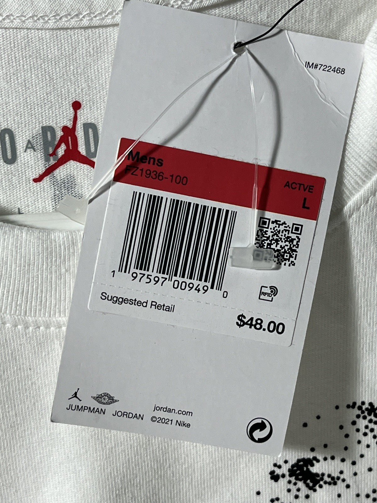 Jordan T Shirt Size Large Mens White MJ Dot Graphic $48 gallery