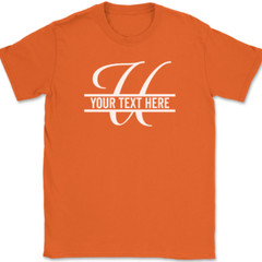 Letter U Monogram Your Text Here Custom T-Shirt Personalized Family Gift Tee