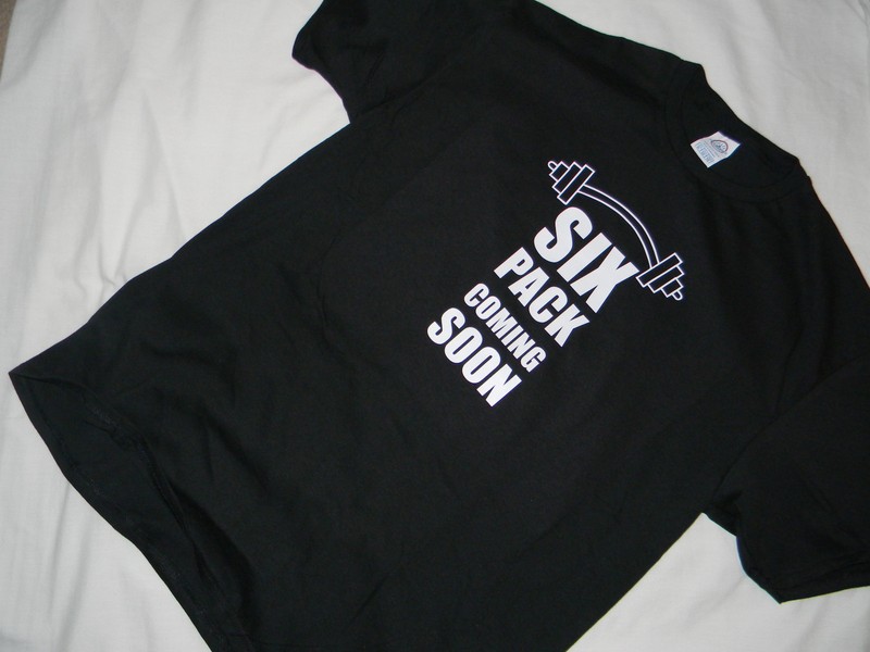 Six Pack Coming Soon Funny  Tshirt 100% Cotton Black XL