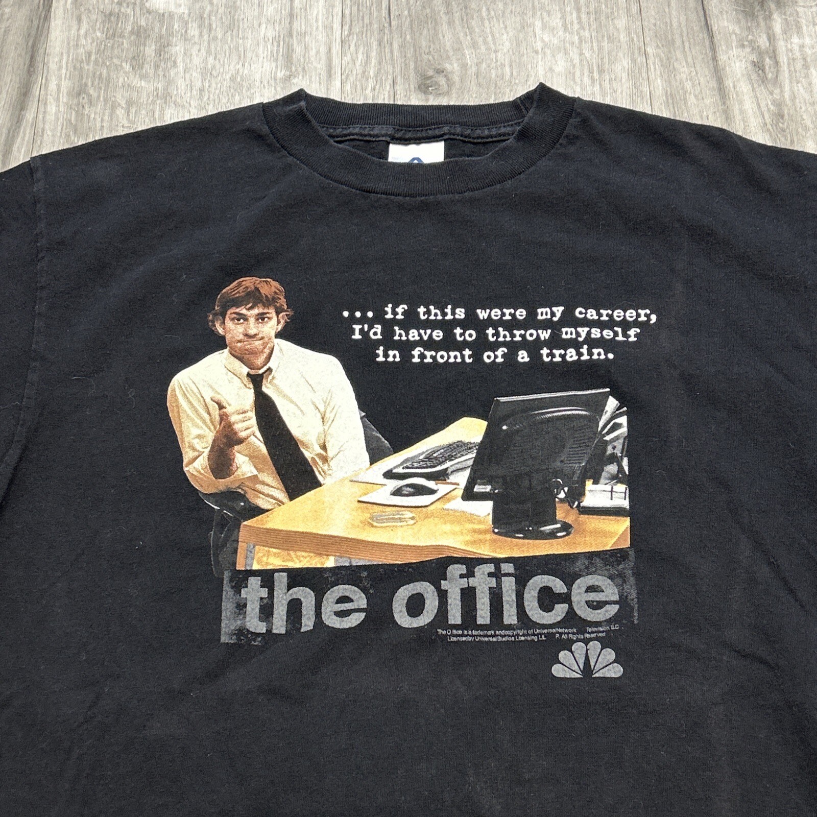 Vintage The Office Jim Halpert Promo T-Shirt Size M Black Y2K - NBC gallery