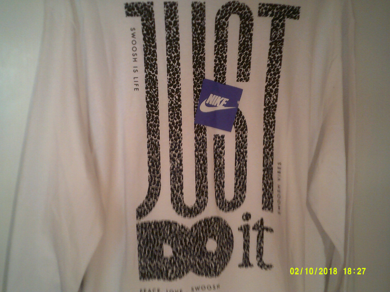 NEW NIKE SPORTSWEAR "Brand Riffs LS Tee" MEN'S WHITE MULTI-COLOR T-SHIRT 2XL gallery