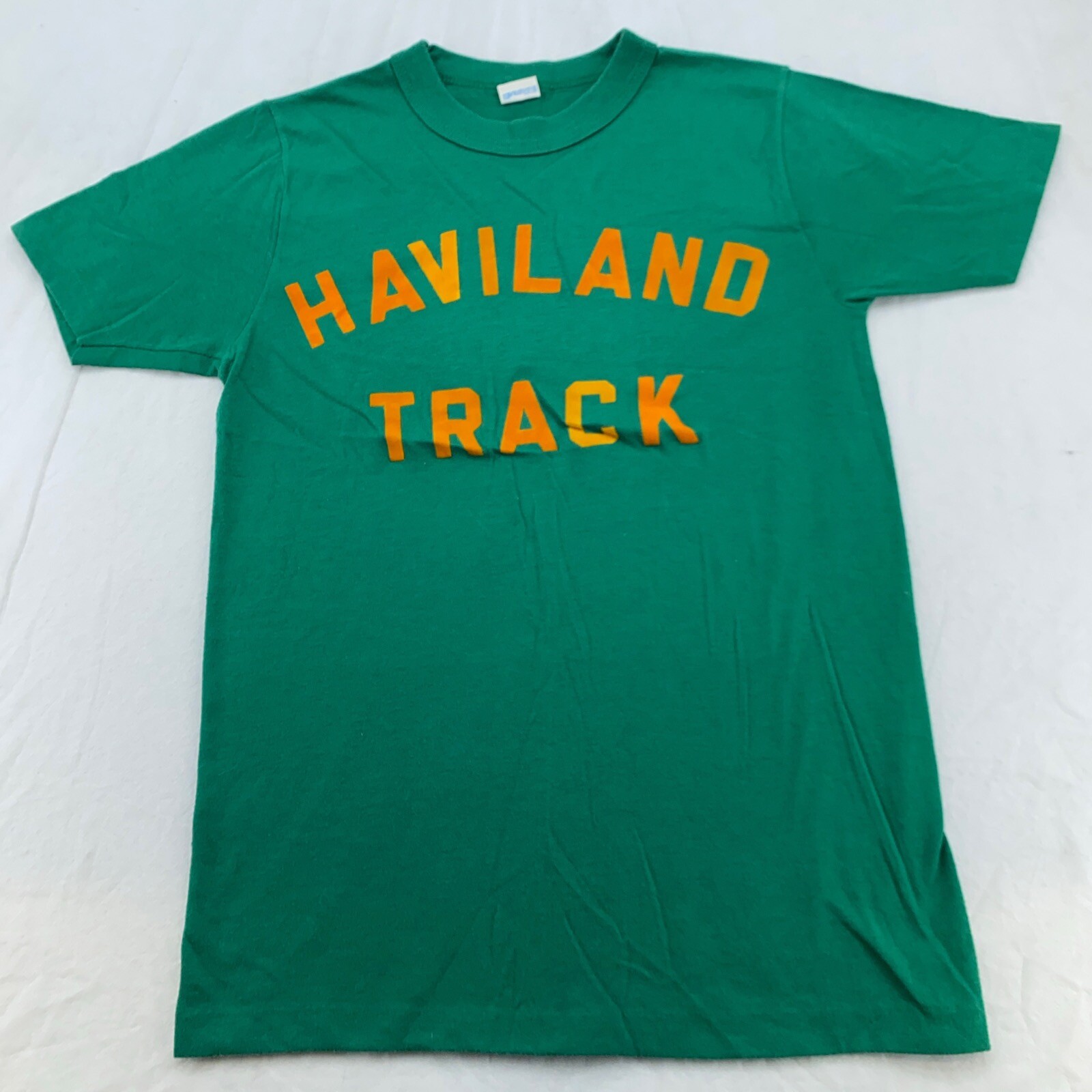 Vtg 70s HAVILAND TRACK FLOCKED HARRISON NY T-Shirt 2XS sports track and field gallery