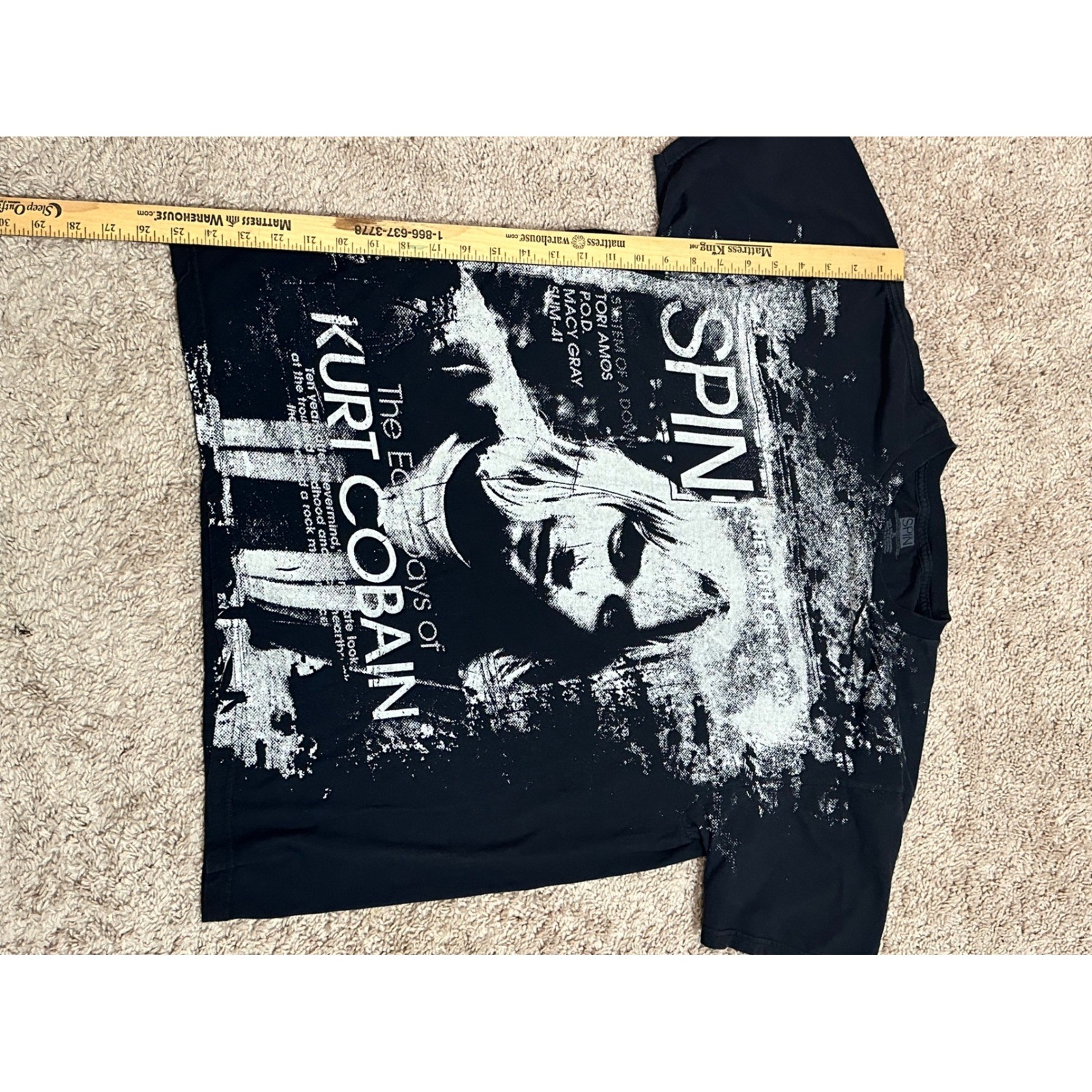 Spin Magazine Nirvana Kurt Cobain The Early Days Graphic TShirt Black XL Grunge gallery