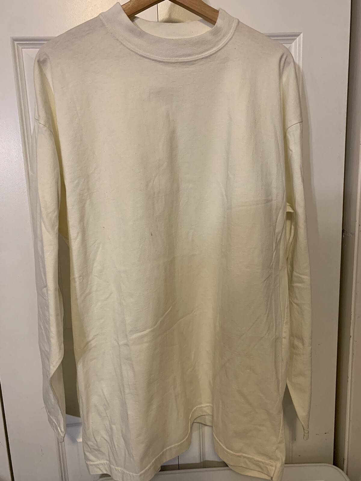 VTG Marithe Francois Girbaud Mens Sz XL One Size Fits Long Sleeve T Shirt Cream gallery