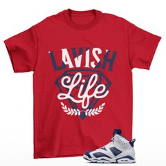 Lavish Sneaker Shirt Red to Match Jordan 6 Retro Olympic CT8529-164