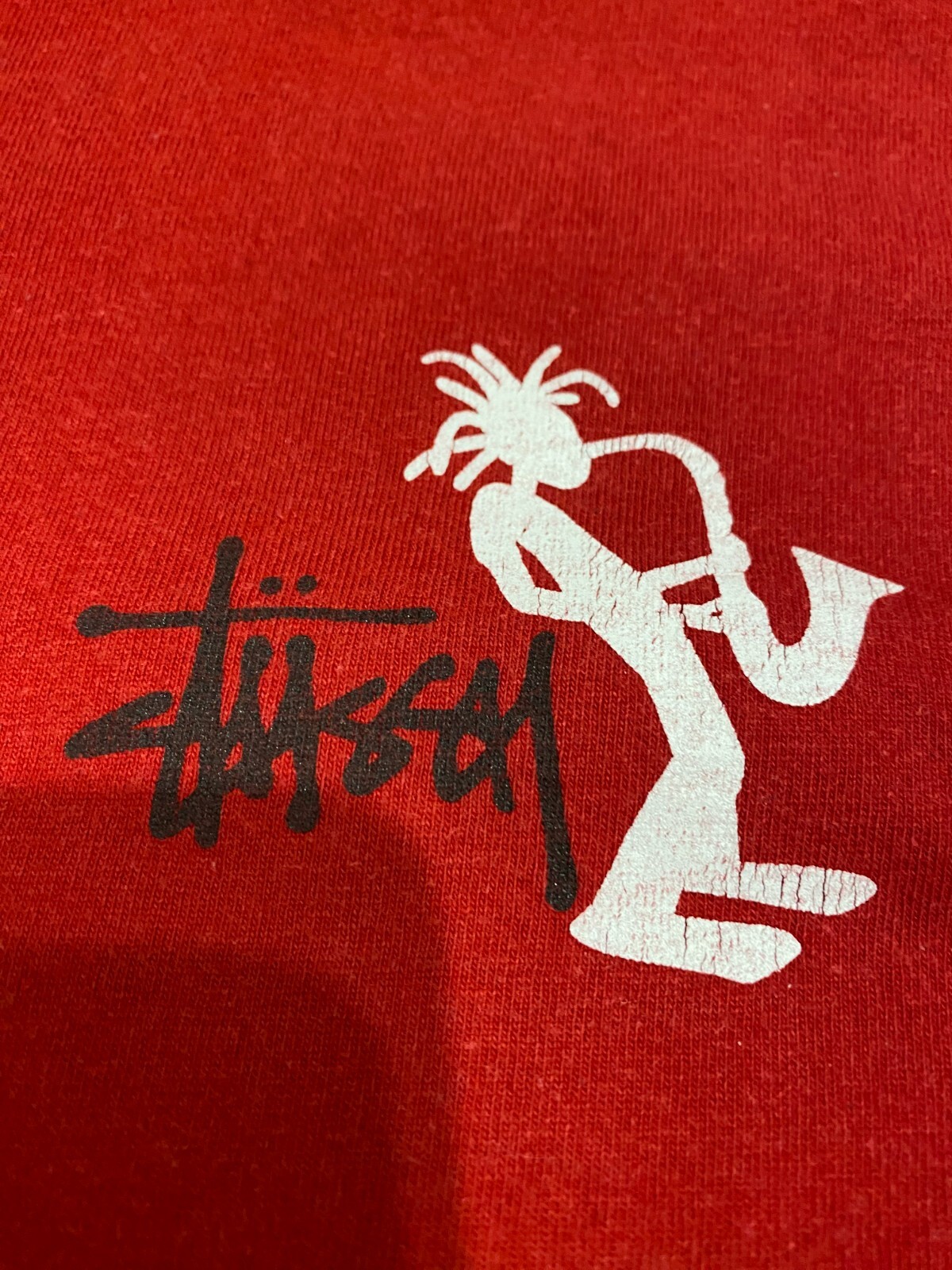 Stüssy Vintage Y2K Jazz Check T-Shirt Big Logo Size L gallery