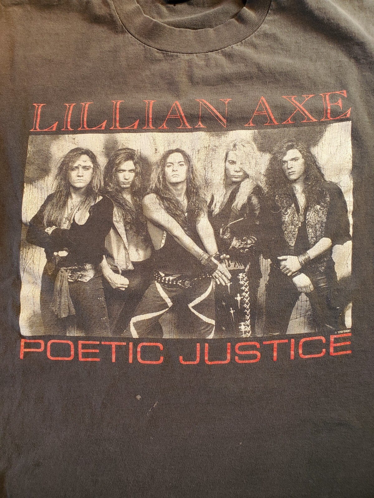 1992 Lillian Axe Poetic Justice Kiss My Axe Black XL Giant TeeJays Grail gallery