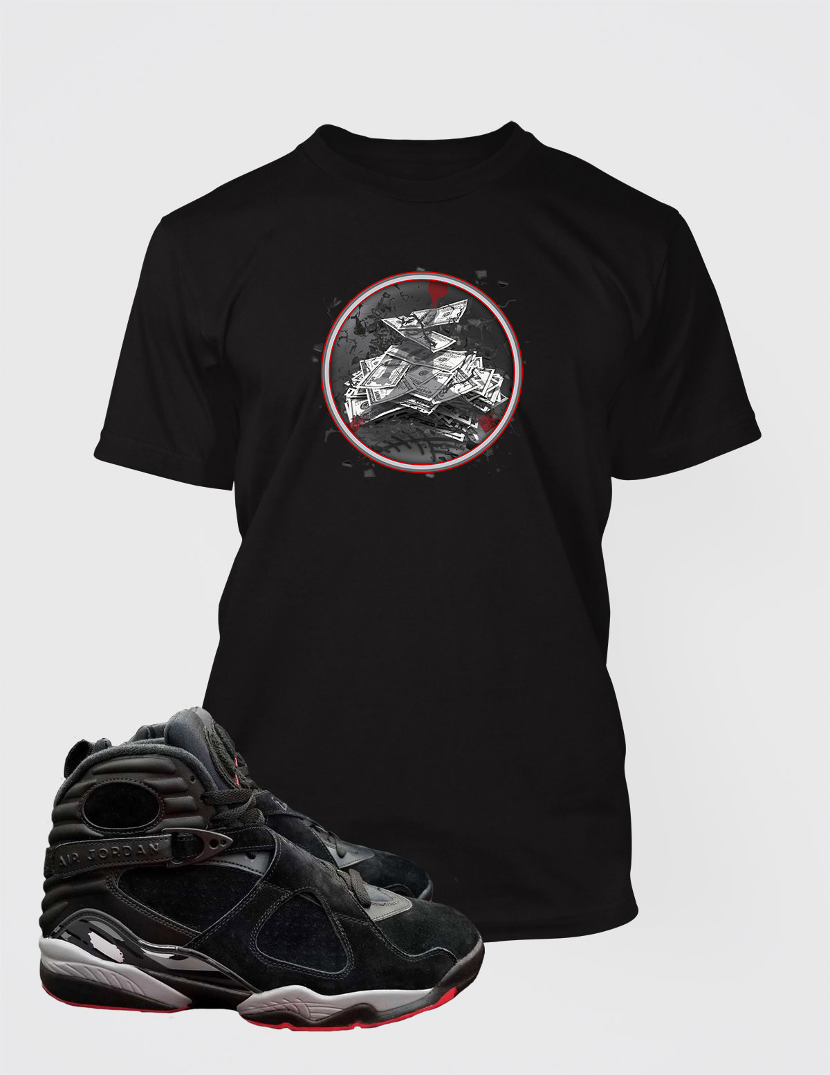Get Paid Graphic Sneaker Sport Tee Shirt To Match J8 Cement Big Tall Sm T gallery