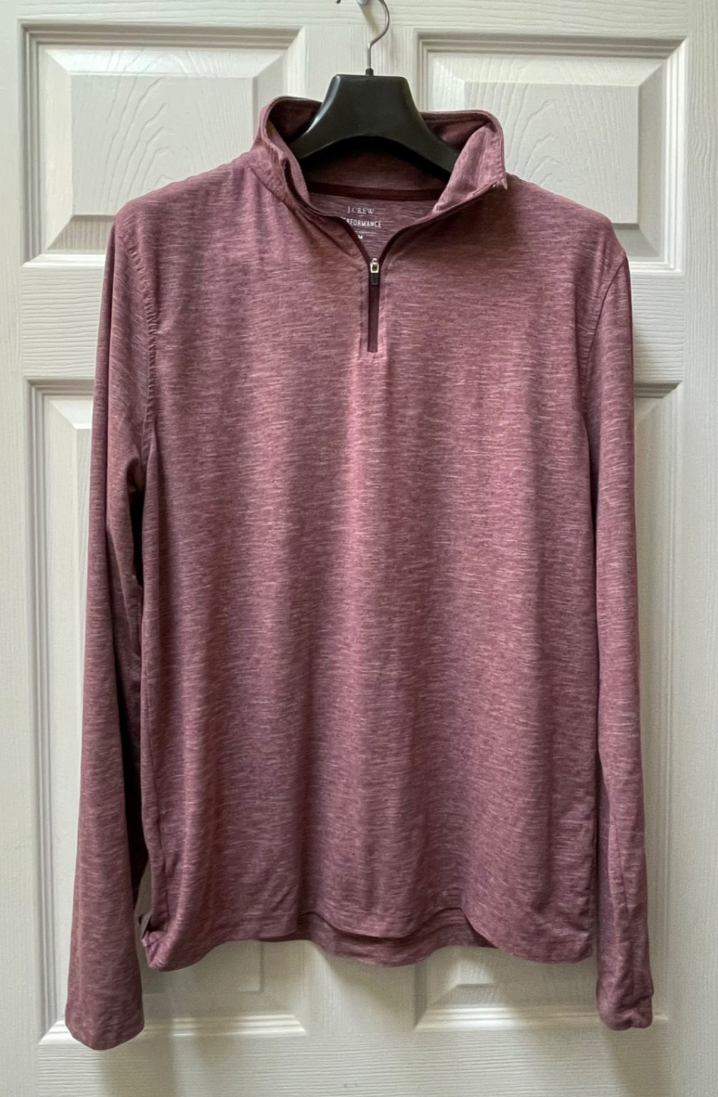J Crew Factory 1/4 Zip Pullover Men's Medium Red Performance Stretch Mock Neck gallery