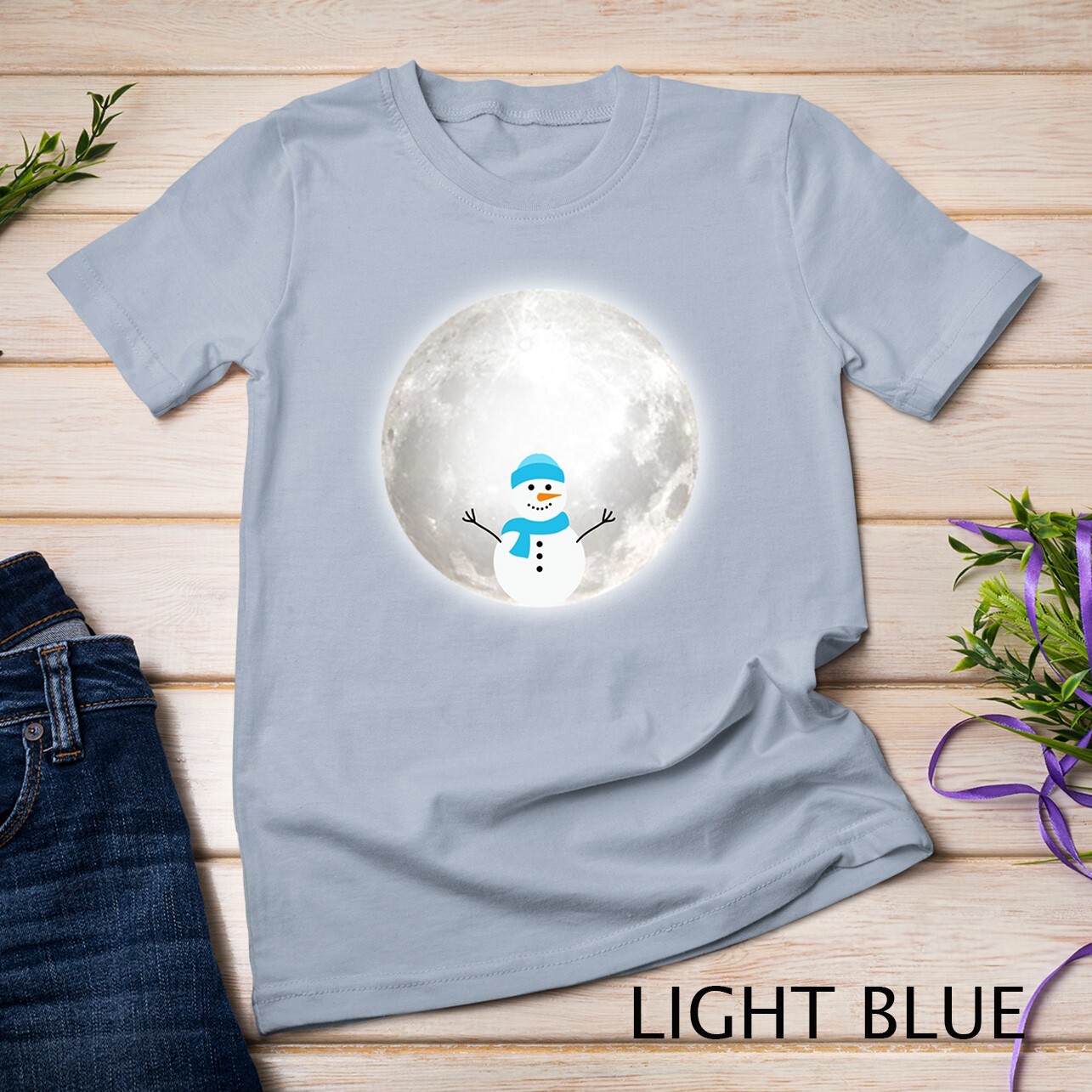 Snow Moon Snowmoon Snowman Unisex T-shirt gallery