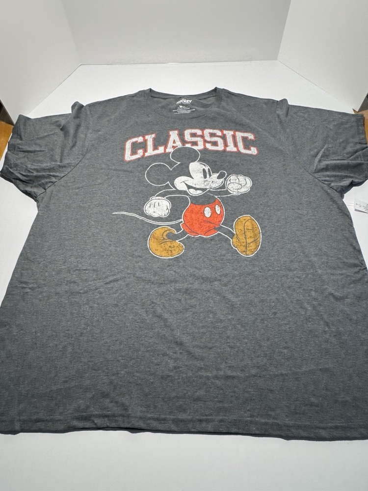 Mickey Mouse Vintage Looking T Shirt Men’s 3XLarge Gray Walt Disney World 70s