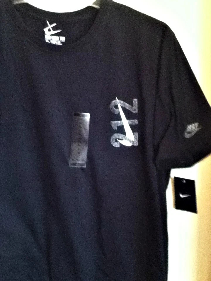 AUTHENTIC NIKE 212 100% COTTON ATHLETIC CUT BLACK T SHIRT 914291-010 gallery
