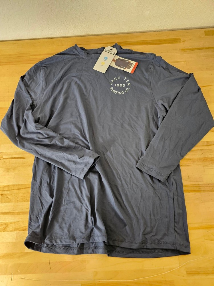 M / MEDIUM – BLUE – Men’s Hang Ten Long Sleeve Lightweight Sun Shirt UPF 50+
