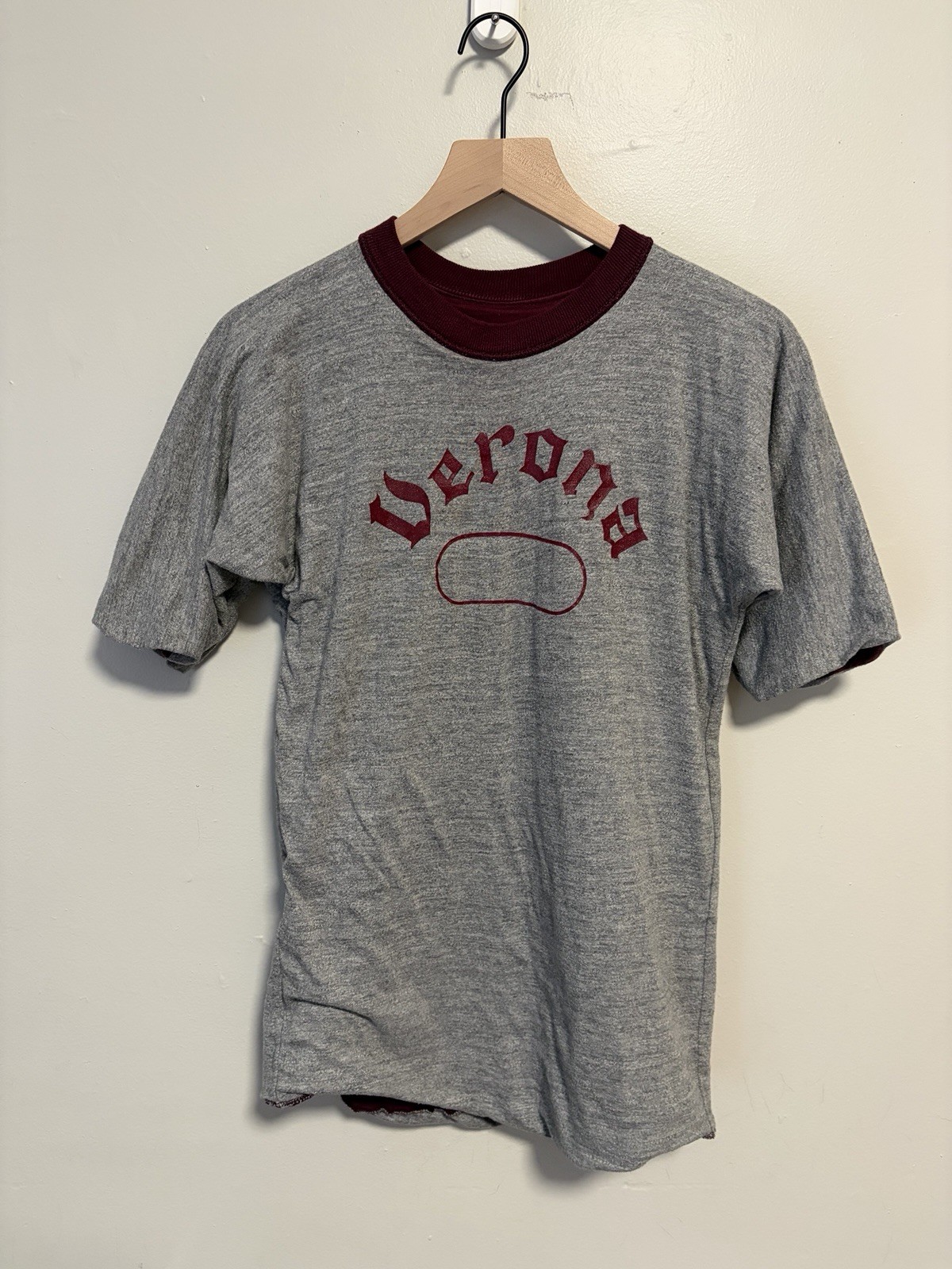 Vintage 1970s Russell Athletic Double Face Reversible T Shirt Size XL USA Made gallery